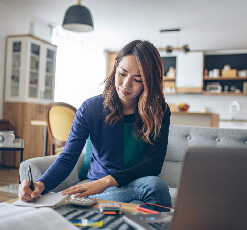 person doing paperwork