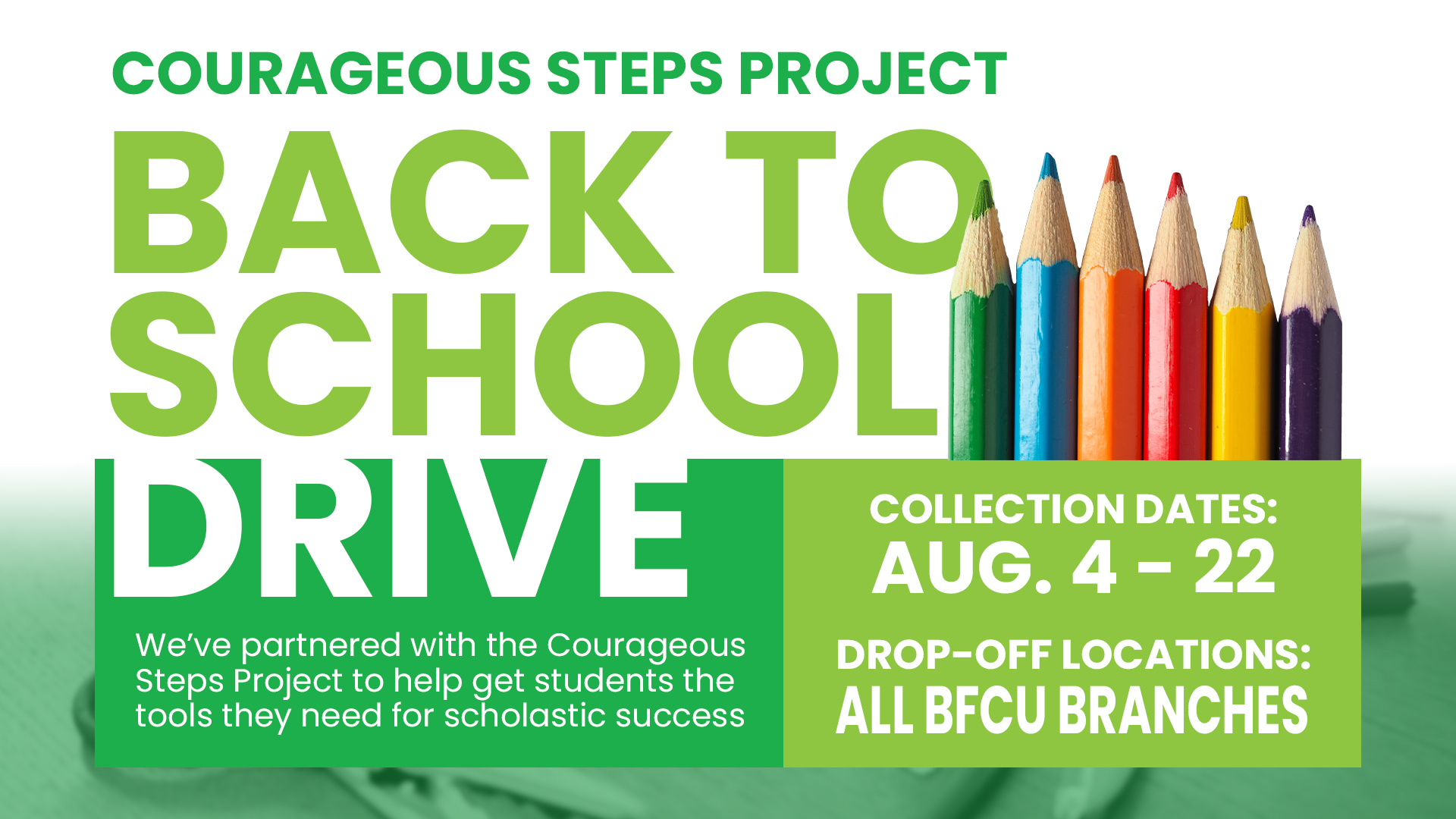 courageous steps project back to school drive