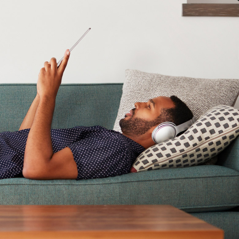 person on couch
